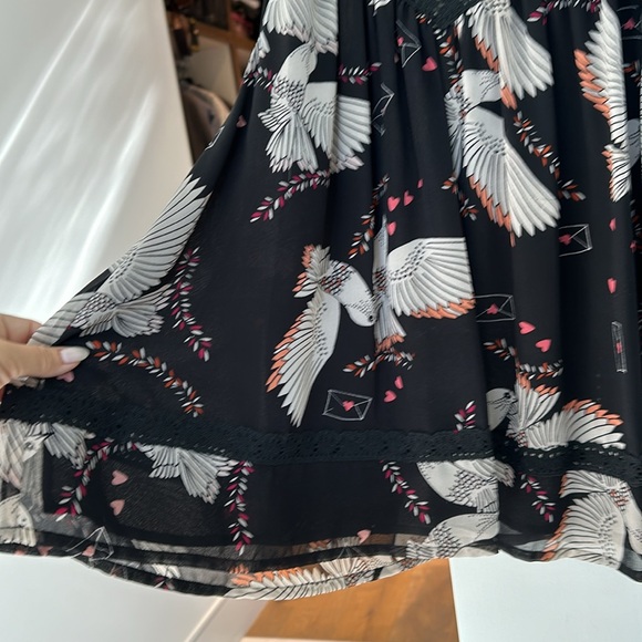 Blouse by Rebecca minkoff in black with birds and hearts - Picture 5 of 7